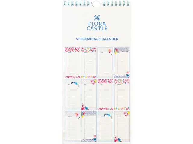 Verjaardagskalender Flora Castle 150x300mm