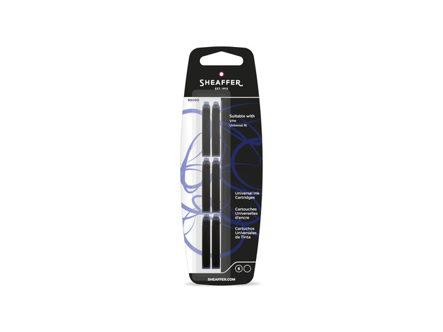 Inktpatronen SHEAFFER zwart 6 stuks op blister