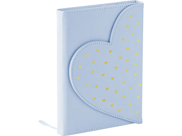 Notitieboek Eccolo DL Heart envelop Lt Blue lijn ca. 13x18