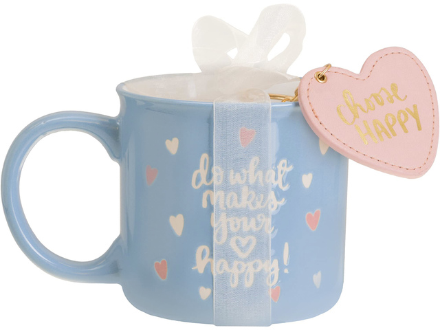 Giftset Eccolo DL mok 580ml en sleutelhanger Choose Happy
