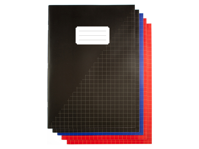 Schrift A4 Kangaro ruit 10mm pak a 5 stuks assorti kleuren