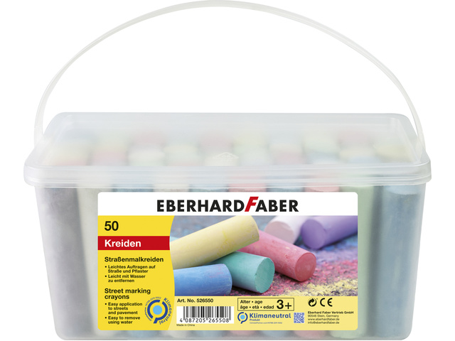 Stoepkrijt EFA emmer met 50 stuks