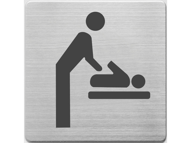 Pictogram Alco 90x90x1mm RVS - WC baby ruimte -
