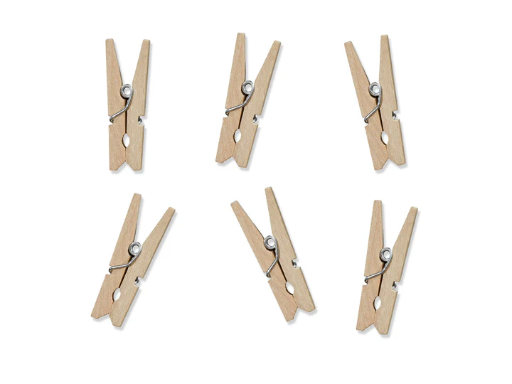 Houten clips mini 35mm, 25 stuks