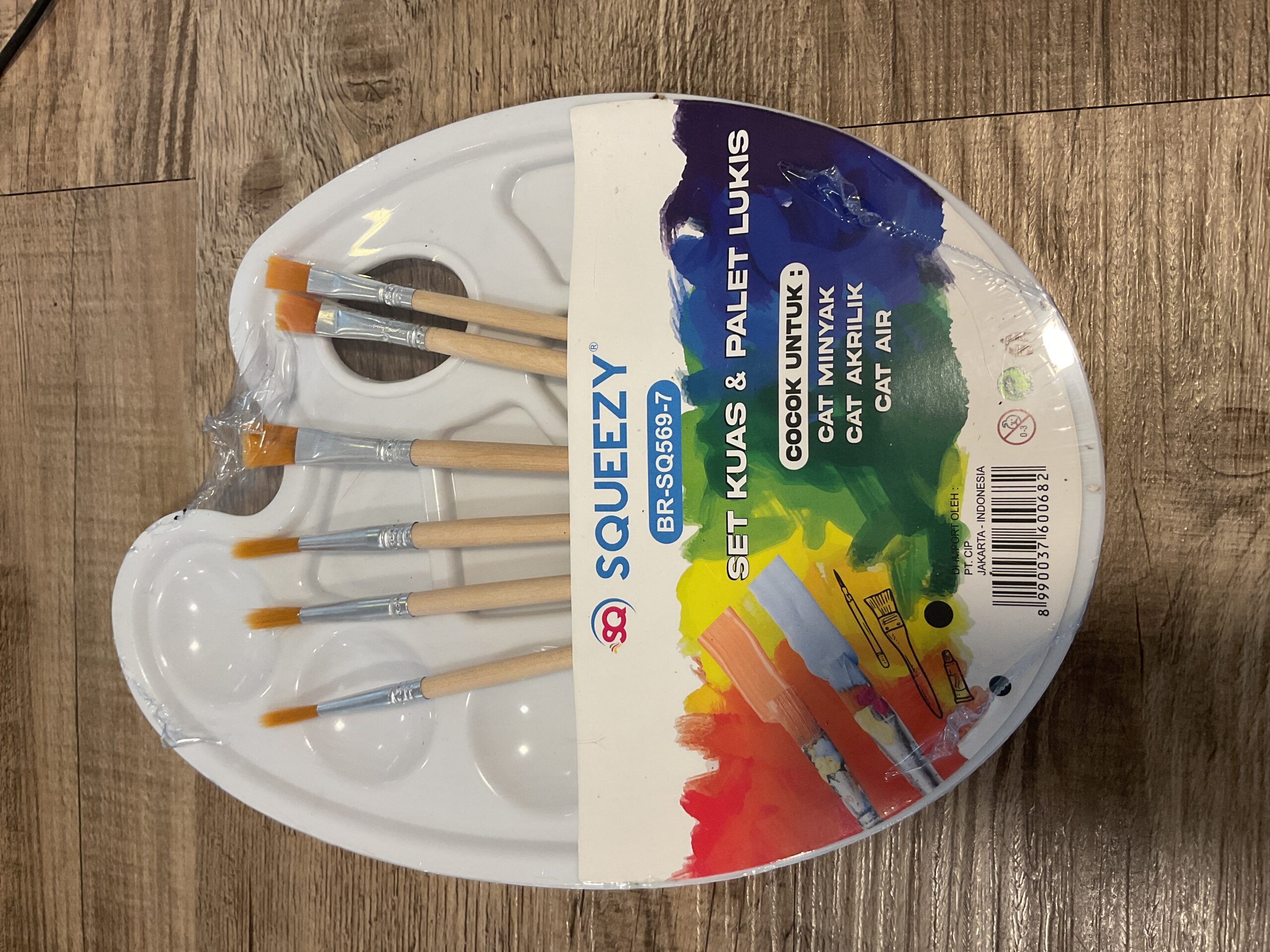 Kwastenset 7st 17-18,2 cm met palet