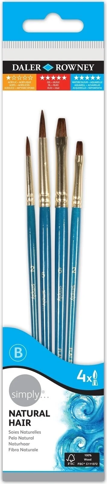Daler Rowney aquarelle kwasten set 4 stuk
