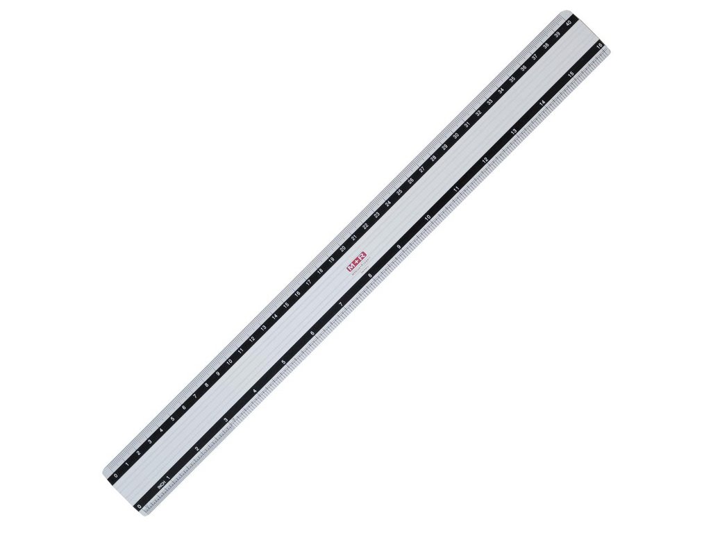 Liniaal M+R 40cm aluminium