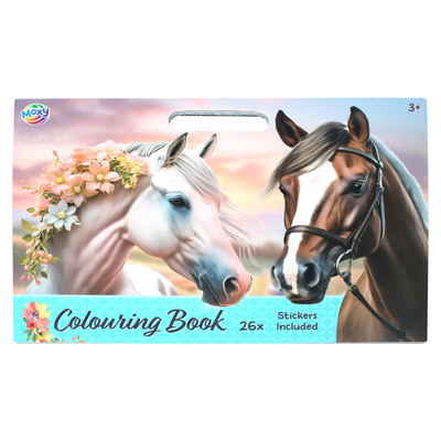 Moxy HORSE COLOURING BOOK 26X35.5CM, 25 SHEETS & STICKERSHEET